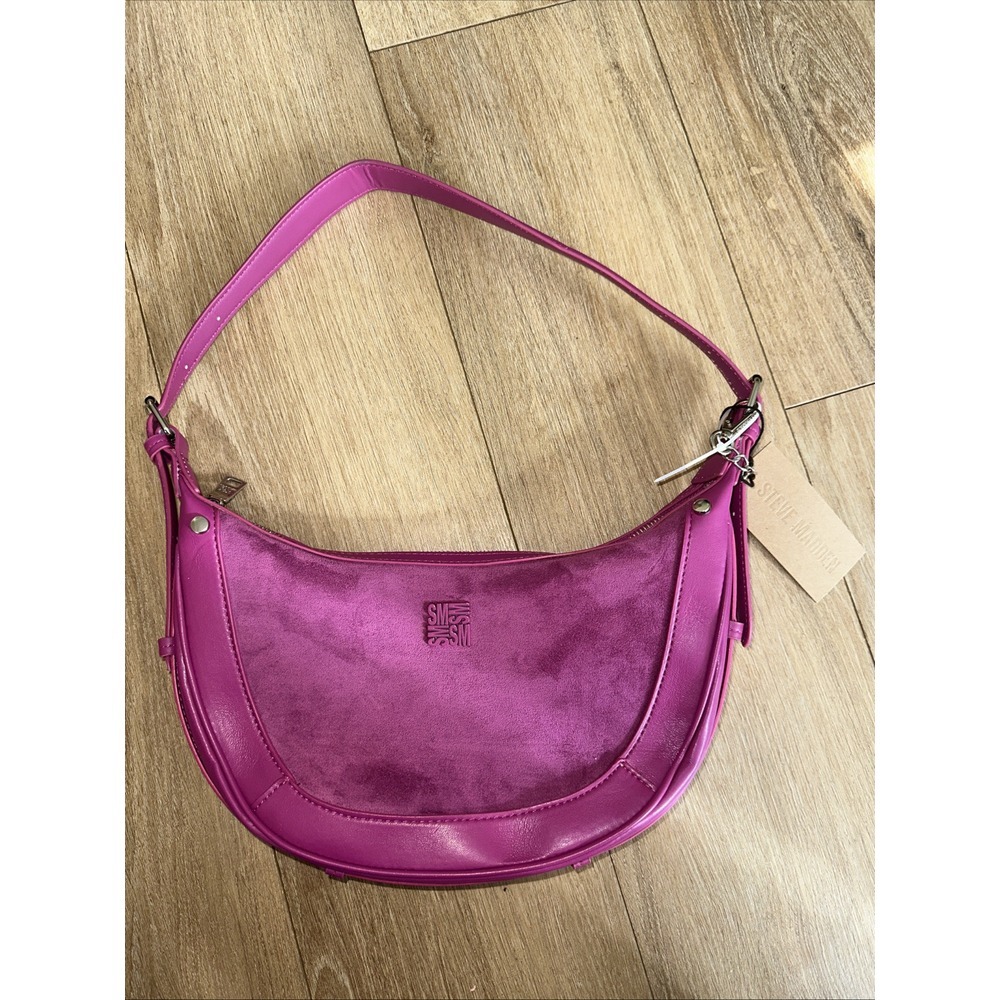 Steve Madden Dark Fuschia BJammy Shouler Bag Silver‎ Hardware NEW